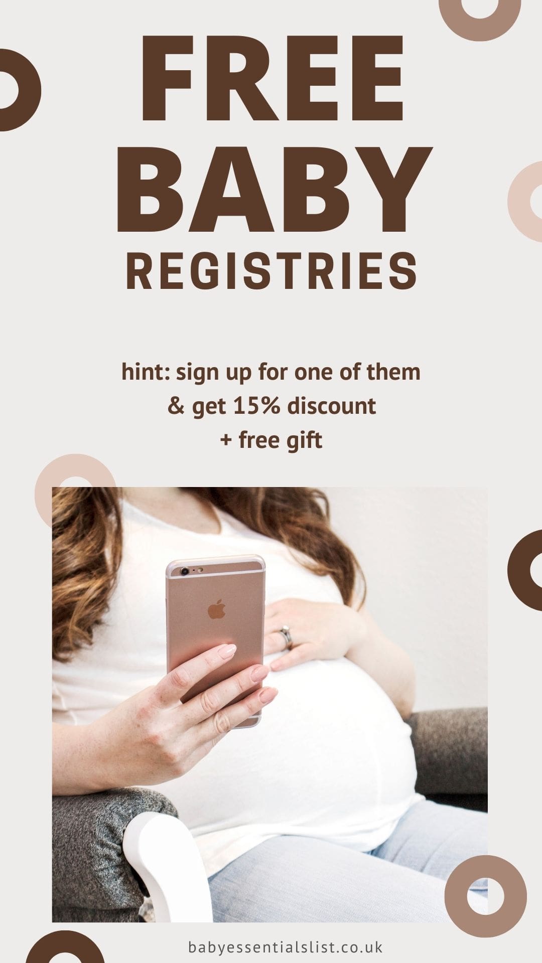 Free baby registries. Sign up get 15% discount and a free gift